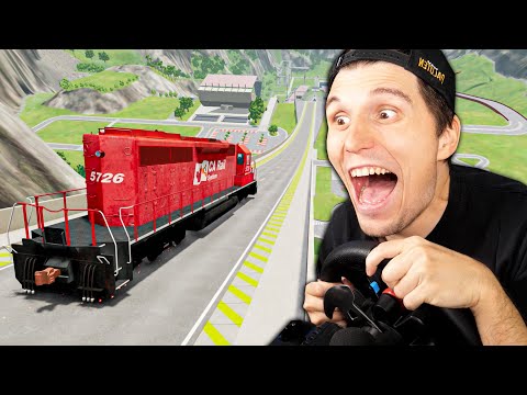 Was passiert, wenn ein ZUG über die XXL Sprungschanze fährt? | BeamNG