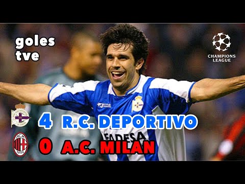 Deportivo 4-0 Milan | Goals | TVE Sound | Historic comeback | 2004 Champions League