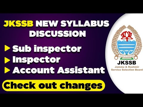 JKSSB NEW SYLLABUS || INSPECTOR  ACCOUNT ASSISTANT ||APPROACH TO STUDY|| STUDY MATERIAL TO STUDY ||