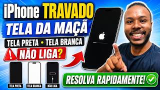 iPhone TRAVADO na TELA da MAÇA - TELA PRETA, TELA BRANCA ou NÃO LIGA? Resolva RAPIDAMENTE! ✅