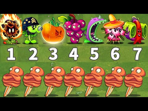 PvZ 2 Challenge - All Plants 1 Power Up Vs 99 Octopus & Surfer - Who 's Best Plant?