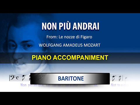 Non più andrai  / Karaoke piano / Wolfgang Amadeus Mozart / Baritone