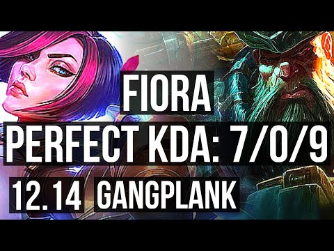 FIORA vs GANGPLANK (TOP) | 7/0/9, Rank 4 Fiora, Godlike | EUW Challenger | 12.14