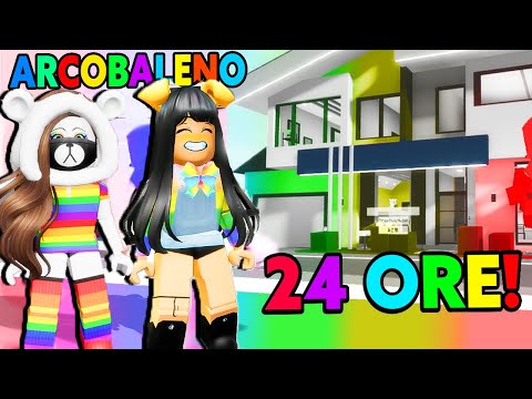 VIVO IN UN MONDO ARCOBALENO CON LA MIA MIGLIORE AMICA PER 24 ORE SU BROOKHAVEN ROBLOX!