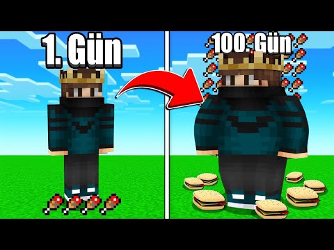 100 GÜN BOYUNCA ŞİŞMAN OLMAK 🍔 - Minecraft