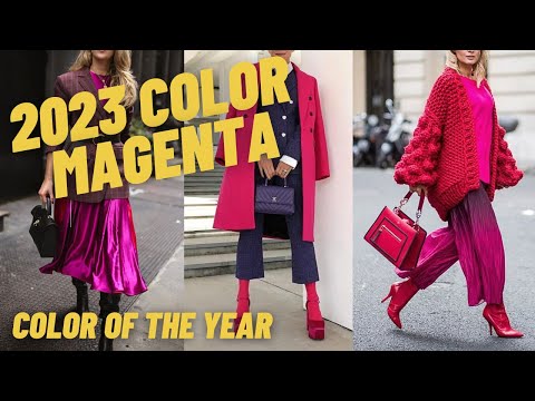 2023 Viva Magenta Color of the Year. Pantone Magenta Outfit Ideas and Inspirations.