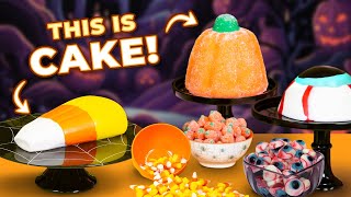 GIANT Halloween CANDY made from CAKE! Candy Corn, Pumpkin & EYEBALL! | How To Cake It/ Yolanda Gampp