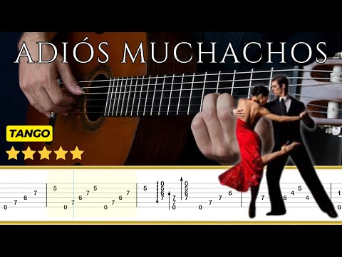 ADIOS MUCHACHOS (Tango) 🎸 (Arr. Roland Dyens) || Classical Guitar Tutorial + TABS
