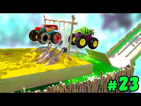 Competition #23: CHAMPIONSHIP '25 Hot Wheels MONSTER TRUCK Racing in the Pool Ramp Race Green Slime