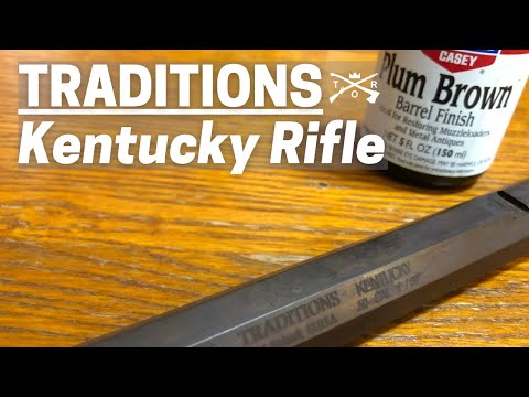 BARREL BROWING WITH BIRCHWOOD CASEY PLUM BROWN | TRADITIONS FLINTLOCK KENTUCKY RIFLE KIT BUILD