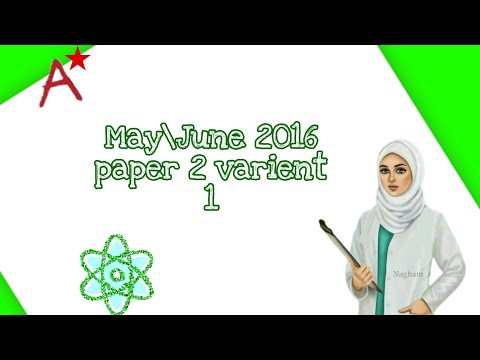CIE IGCSE | 0620/21 may/June 2016 test paper (chemistry)