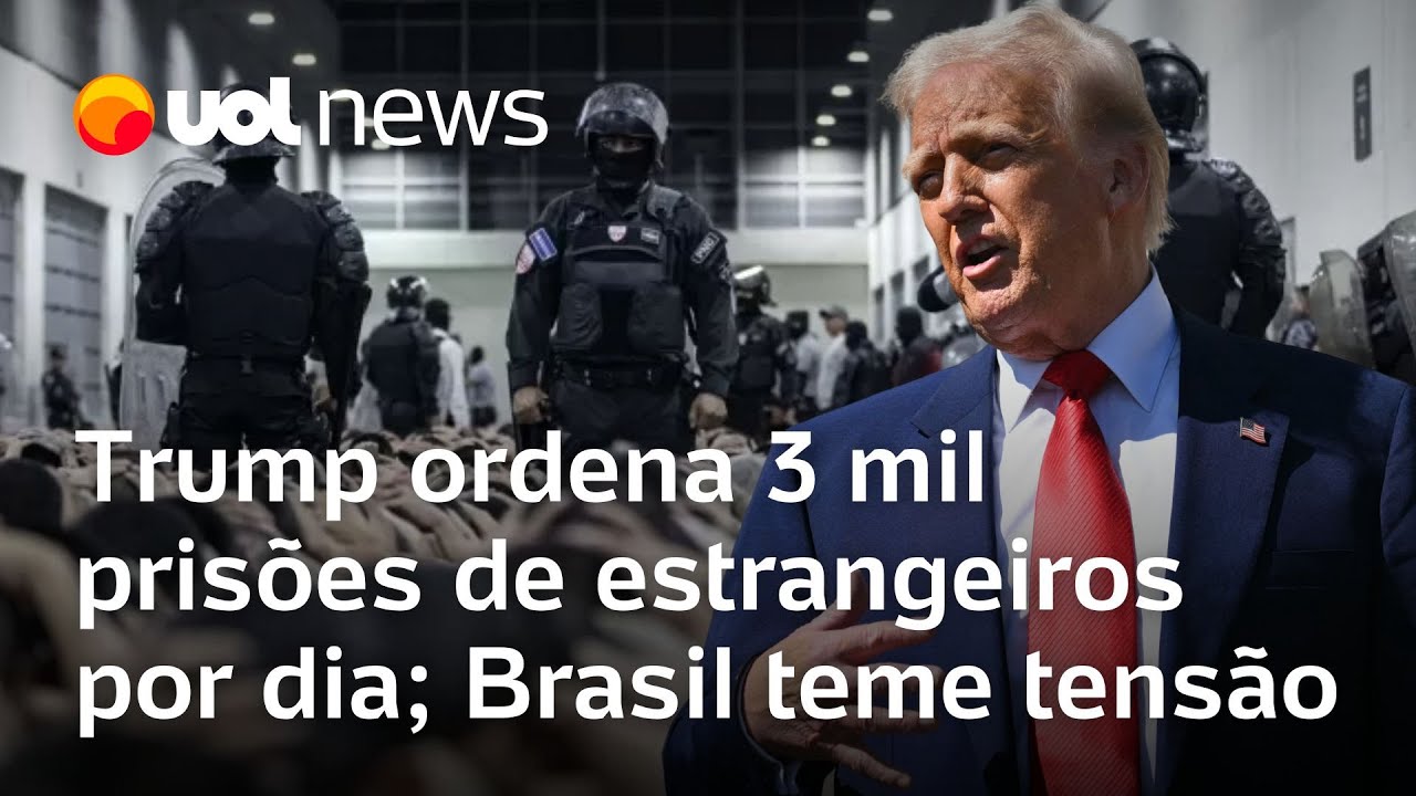 Trump quer 3 mil prisões de estrangeiros por dia; Brasil mostra preocupação com brasileiros nos EUA