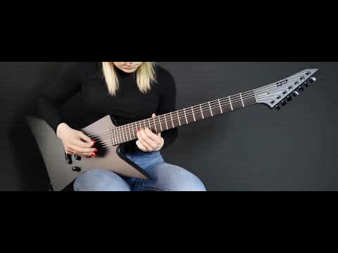 ESP Black Metal LTD EX-7 Baritone 7-String Guitar - Black Satin image 10