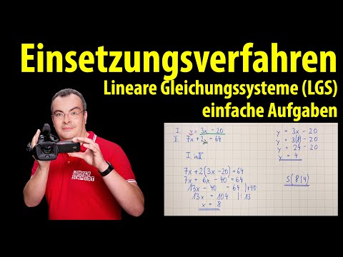 Substitution method - simple exercises |  Linear systems of equations |  Lehrerschmidt