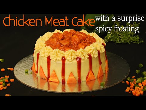 Chicken Meat Cake|Chicken Cake|Spicy Cake|Spicy icing|How to make Mashed Potatoes|ChickenSponge cake