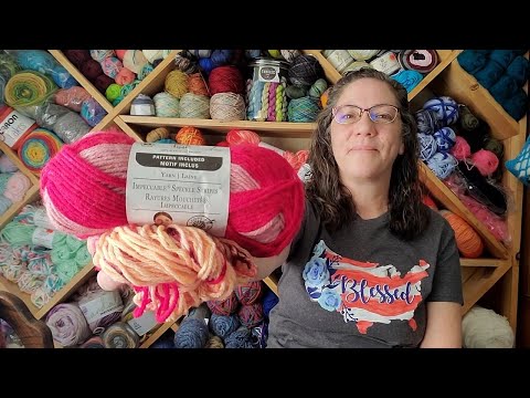 Crochet Shawl pattern by Bernat with Loops and Threads Impeccable Speckle Stripes Yarn