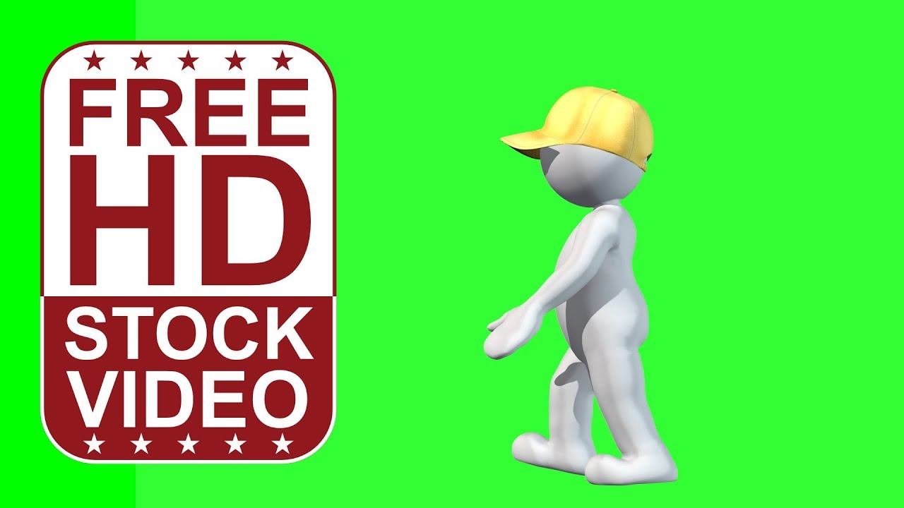 Free Stock Videos – animated cartoon character general style wearing baseball hat and walkin