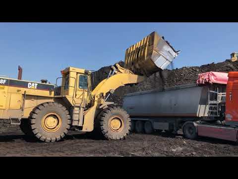 Caterpillar 988F Wheel Loader Loading Coal On Trucks - Labrianidis SA