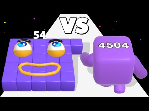 LEVEL UP NUMBER /vs NUMBER BLOCKS RUN - ASMR Math Game Fun • NumberBlock Gameplay