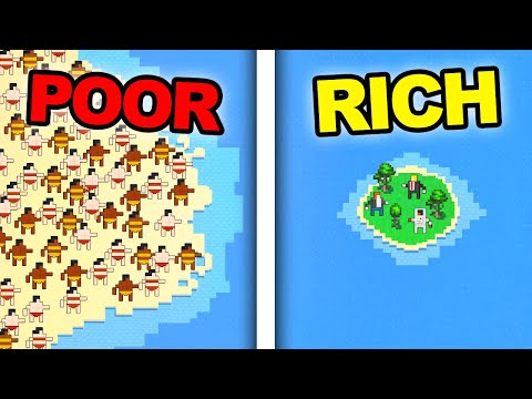 Small Rich Island vs Giant Wasteland In Worldbox