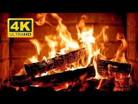 🔥 Cozy Fireplace 4K (12 HOURS). Fireplace Ambience with Crackling Fire Sounds. Fireplace Burning 4K
