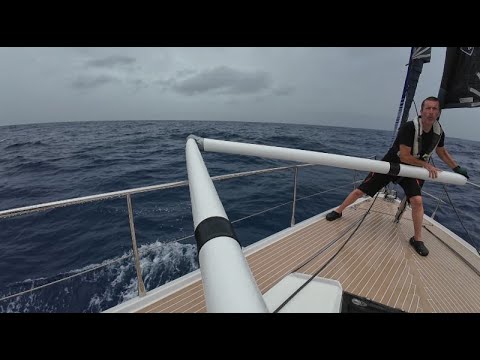 Spinnaker pole snapped in the middle of the Atlantic crossing - all hands on deck!