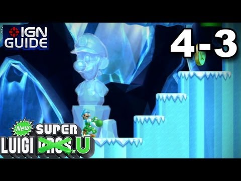 New Super Luigi U 3 Star Coin Walkthrough - Frosted Glacier 3: Fire and Ice