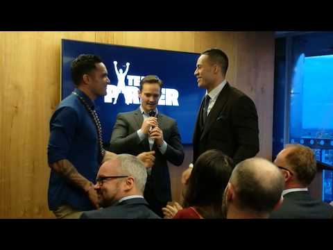 Nick Afoa and Joseph Parker NZ House with Lasalo Elia on Guitar