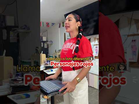 Llamado a lista con personajes rojos ❤️👩🏻‍🏫