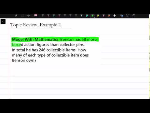 How to Solve Problems Using Systems of Linear Equations: Mixed Review, Example 2 | Math Energy TV