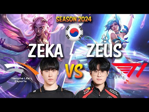 HLE Zeka vs T1 Zeus - Zeka KARMA vs Zeus ORIANNA Mid - Patch 14.5 KR Ranked CHALLENGER | lolrec