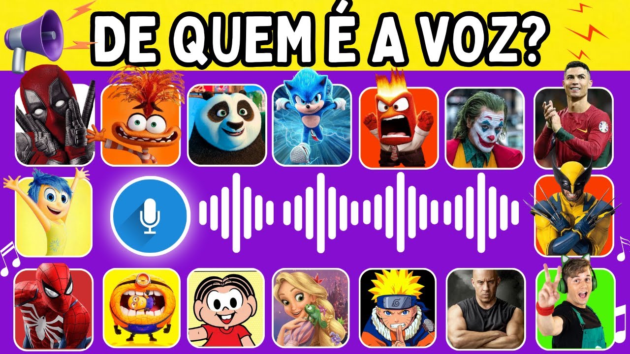 🔊 ADIVINHE O PERSONAGEM PELA VOZ | Desafio das Vozes l De quem é a voz? QUIZ