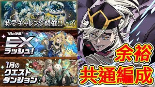 【パズドラ】天境チャレンジ！1月のクエストLvEX！1月のクエストLv10！童磨編成！共通編成！余裕！安定！攻略【実況】#shorts