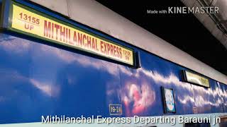 preview picture of video '13155 - Mithilanchal Express Departing Barauni Jn At morning'