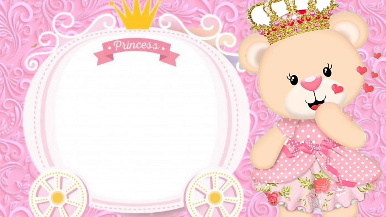 Fundo convite animado URSINHA PRINCESA