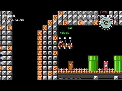 Super Mario Maker - Hard Blind Kaizo Race #47: Tesla's Molten Castle Climb
