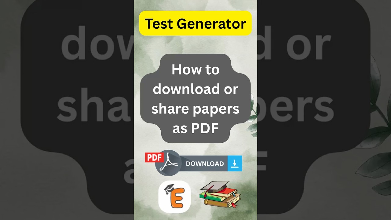 PDF Sharing Option on Test Generator