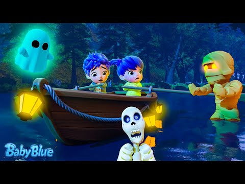 Row Your Spooky Boat 🧟🛶 | Monsters Are Coming! | Kids Songs & Nursery Rhymes | Baby Blue