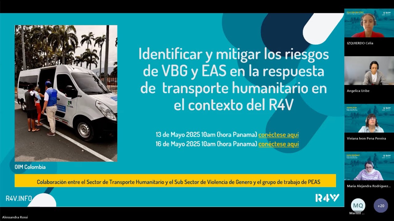 Webinario de Transversalización de VBG y PEAS en proyectos de Transporte Humanitario.