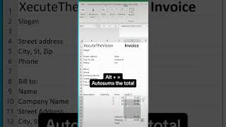 Formatting. Various Excel tips to create a document like an invoice. Removed gridlines and learn orders, fill color, bold, autosum. - Excel Xpert tutorial video