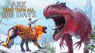 I Spent 100 Days Taming them ALL In Ark The Center [Ark Survival Ascen