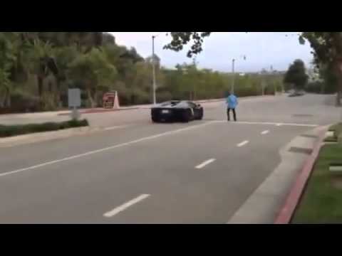 Lamborghini Aventador getting stoned