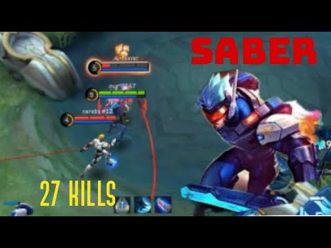27 kills ( saber ) top global build - top 1 Hero - best build 2022, video ml Indonesia,mlbb