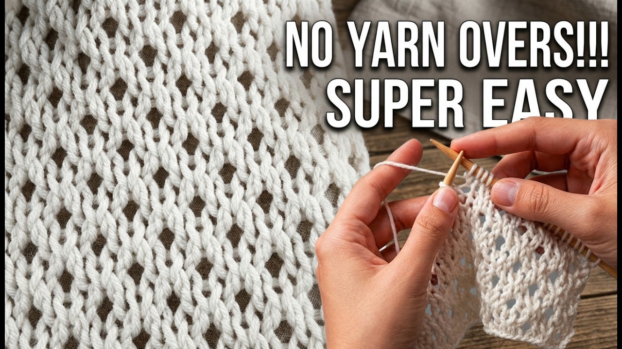 The Magic Mesh Knitting Pattern: NO Yarn Overs! (Only Knits & Purls)