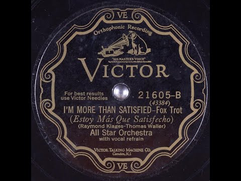 All Star Orchestra "I'm More Than Satisfied" (1928) Nat Shilkret, Glenn Miller, Benny Goodman