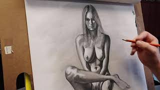 Drawing the Face on a Figure with Charcoal (part 2)