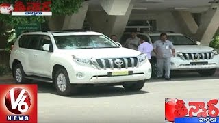 Land Cruisers in CM KCR New Convey | TRS Government | Teenmaar News - V6 News