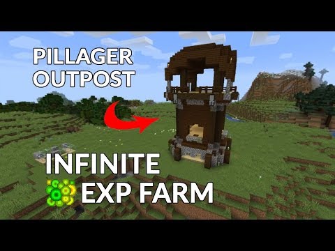 Changed Pillager Outpost to Infinite EXP Farm - Simple but very Efficient safe Bunker for beginning