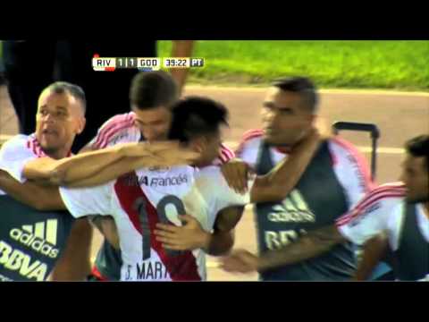 Gol de Martínez. River 1 Godoy Cruz 1. Fecha 3. Primera División 2016