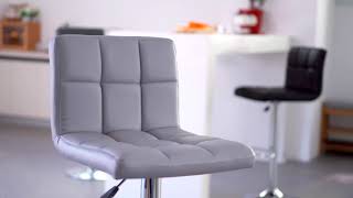 Homekoko Modern PU Leather Adjustable Swivel Bar stools